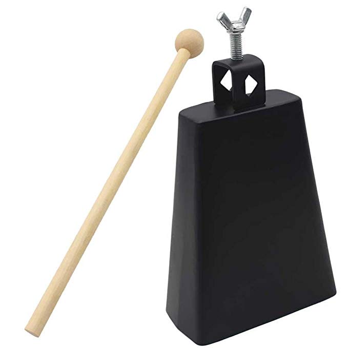 Bnineteenteam 6 Inch Cow Bell with Stick, Metal Cow Bell Noisemaker for Drum Set Kit Percussion