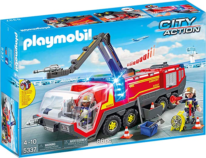 PLAYMOBIL Airport Fire Engine with Lights & Sound Building Set