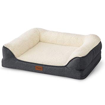 Petsure 28"/36"/45" Orthopedic Memory Foam Dog Bed for Small, Medium, Large Dogs & Pets - Bolster Couch Extra Large Dog Beds Washable with Removable Cover, Nonskid Bottom
