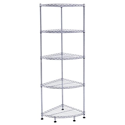 Lifewit Corner Shelf 5 Tiers Adjustable Metal Storage Wire Shelving Unit