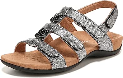 Vionic Women's Women's Rest Amber Backstrap Sandal - Ladies Adjustable Walking Sandals with Concealed Orthotic Arch Support