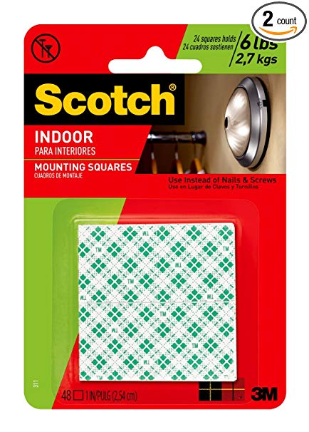 3M Scotch 311DC Heavy Duty 1-Inch Mounting Squares