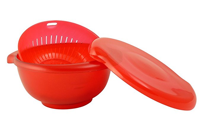 Hutzler 3-In-1 Berry Bowl, Translucent Red