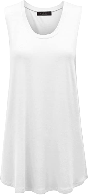 Made By Johnny Womens Basic Wide Armhole Loose Fit Tank Top - Made in USA
