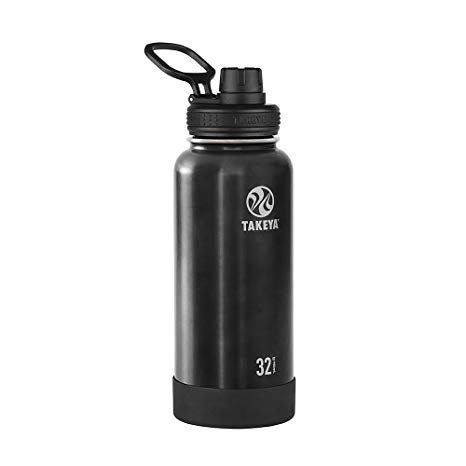 Takeya Actives Insulated Stainless Water Bottle with Insulated Spout Lid, 32oz, Slate