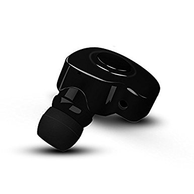 Mini Bluetooth Earbud, Solidpin Universal Small Bluetooth V4.1 Invisible Earpiece Earphone Headset Headphone with Microphone for iPhone, Samsung, Motorola, LG, Google Nexus, iPad, Android - Black