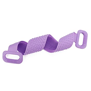 YOKILLY Silicone Body Scrubber for Shower, Spa Massage Skin Care Tool, Body Exfoliating Brush for Men Women (Purple)