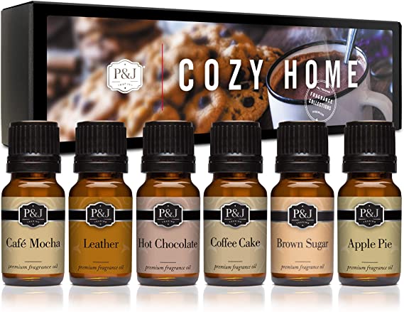 P&J Trading Fragrance Oil | Cozy Home Set of 6 - Scented Oil for Soap Making, Diffusers, Candle Making, Lotions, Haircare, Slime, and Home Fragrance