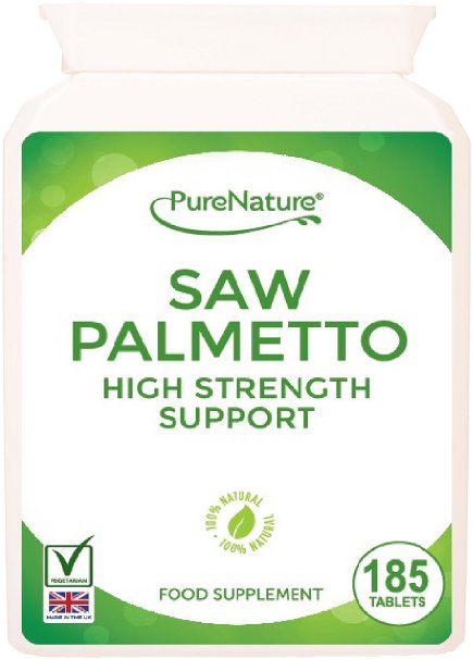 185 Saw Palmetto 3000mg High Strength Superior Grade Tablets - Full 6 Month Supply-100% Quality Assured Money Back Guarantee-FREE UK DELIVERY