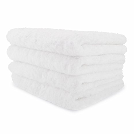Luxury White Hand Towels, Egyptian Cotton, Ultra Soft & Absorbent by Winter Park Towel Co. (Pack of 4)