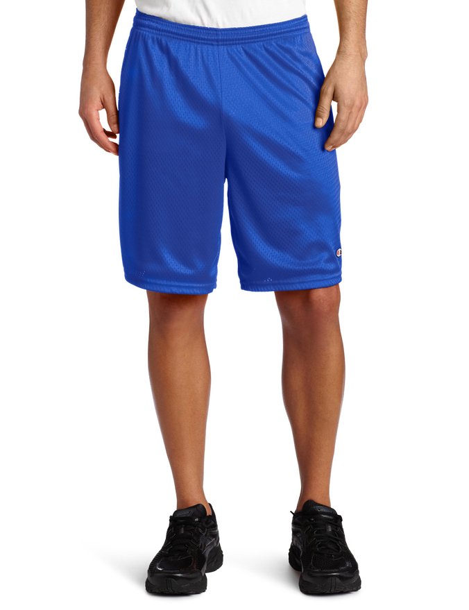 Champion Men's Long Mesh Short with Pockets, Crimson