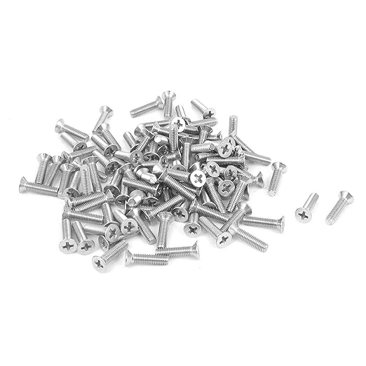 uxcell a15101300ux0193 M3 x 12mm Phillips Flat Head Countersunk Bolts Machine Screws Pack of 100