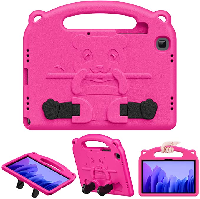 MoKo Case Compatible with Galaxy Tab A7 10.4" 2020, Heavy Duty EVA Foam Kids-Friendly Cover with Hand-grip & Stand Fit Samsung Galaxy Tab A7 10.4 Inch 2020 Model (SM-T500/505/507), Magenta