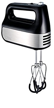 KRUPS GN4928 Quiet 10 Speed Hand Mixer with Turbo Boost Stainless Steel Accessories and Count Down Timer, Black