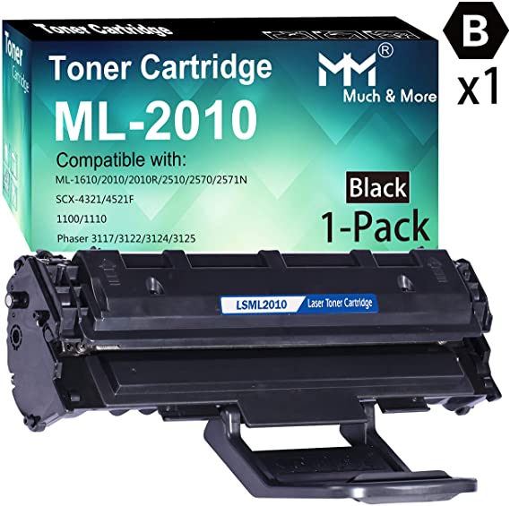 (1-Pack,High Yield) Compatible ML-2010D3 2010D3 Toner Cartridge 2010 Used for Samsung ML-1610 ML-2010 ML-2010R ML-2510 ML-2570 ML-2571N SCX-4521F 4321 Printer, by MuchMore