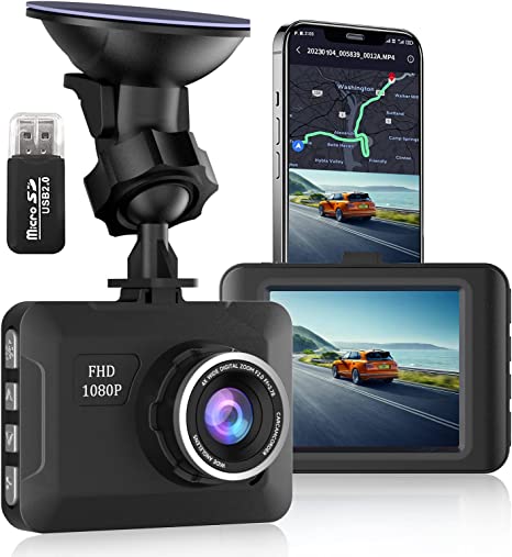 Dash Cam ,【2023 New Version】 1080P Full HD Dash Camera for Cars Front with 2.4-Inch LCD Screen, Night Vision, 170° Wide Angle, G-Sensor Motion Detection and Parking Monitor , Loop Recording