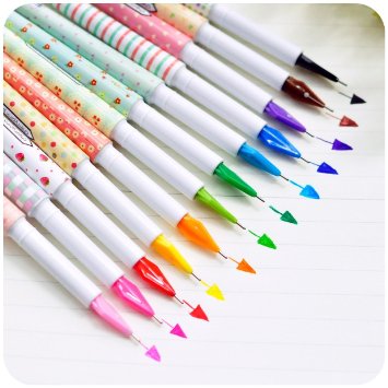 Outop Creative Design Korea Stationery Mini Multicolour Pen 0.5mm Resurrect Water-based Pen Random Color