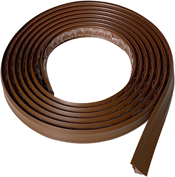 Instatrim 3/4 Inch (Covers 3/8" Gap) Flexible, Self-Adhesive, Caulk and Trim Strips for Floors, Ceilings, Countertops and More (Dark Brown, 10ft Long, 1 Pack)