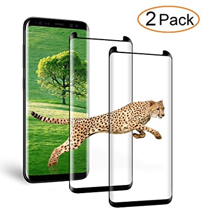 Auideas Samsung Galaxy S8 Plus Screen Protector 3D Curved Tempered [Anti-Bubble][9H Hardness][HD Clear][Anti-Scratch][Case Friendly] Glass Screen Film for Samsung Galaxy S8 Black