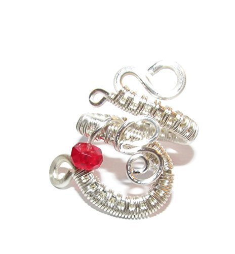 Adjustable Red Glass Wire Woven Band