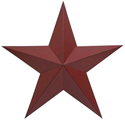 Craft Outlet Antique Star Wall Decor, 24-Inch, Barn Red