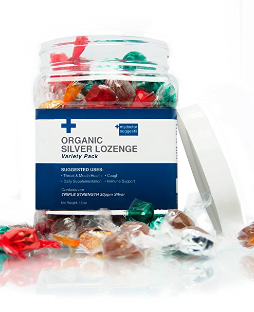Organic Silver Lozenges - Variety Pack: The Perfect Cough Drop for Cough, Throat & Mouth Health or Even Daily Supplementation and Immune Support - Contains 30ppm Silver Solution in Each Drop