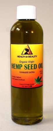 Hemp Seed Oil Unrefined Organic Virgin Carrier Cold Pressed Pure 4 oz