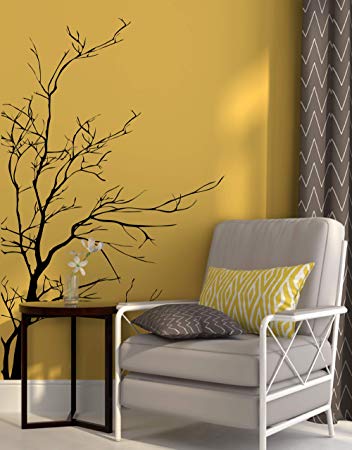 Stickerbrand Nature Vinyl Wall Art Bare Tree Branch Wall Decal Sticker - Black, 60" x 35". Easy to Apply & Removable. #AC223s