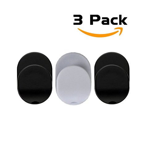 3 Piece Set (2 Black 1 White) Ring Hook Mount Accessories for Universal Cellphone Finger Ring Holder Grip Stand (3PCS Base)