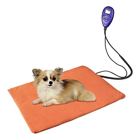 Lemonbest Safe Pet Bed Warmer Dog Cat Heated Bed Pad Blanket Cushion, Chew Resistant Cord for Small Animals, with Plug and A Free Blue Cover, Waterproof