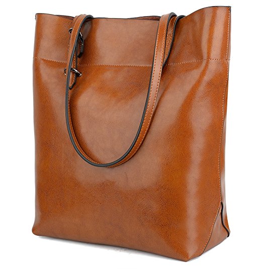 BIG SALE- 40% OFF- YALUXE Women's Soft Leather Work Tote Shoulder Bag (Upgraded 2.0)