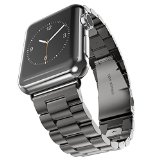 Apple Watch Band eLanderTM Solid Stainless Steel Metal Apple Watch Strap Unique Polishing Process Business Replacement iWatch Strap Watchband with Durable Folding Clasp for Apple Watch Space Gray 42mm ONLY FOR ALL 42mmVersions