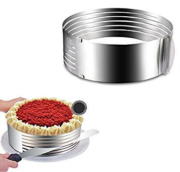 Layer Cake Slicer - Adjustable Size Slicing kit - 6 Round Layers - Stainless Steel