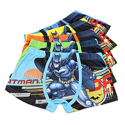 2-8 Years Old Boys Character Batman Boxer Briefs Cotton Cool Underwear 5 Pack