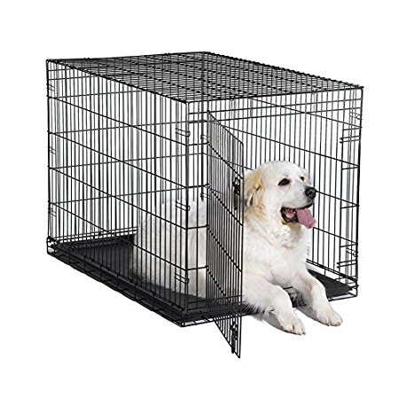 New World Folding Metal Dog Crate; Single Door & Double Door Dog Crates