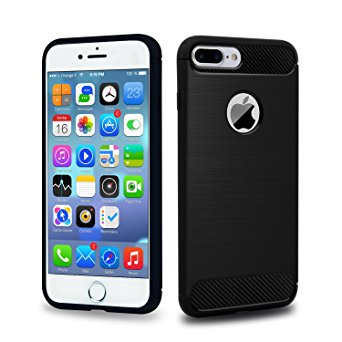 iPhone 7 Plus Case (5.5"), TURATA 7 Plus Case Soft TPU Bumper Case Anti-slip Shockproof Case Fully Protector for iPhone 7 Plus 5.5inch (Black)