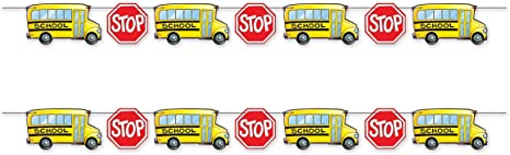 Beistle 53435 School Bus Streamers 2 Piece, 6" x 8', Multicolored