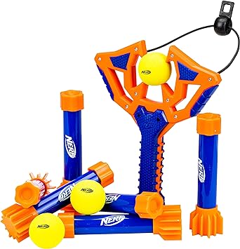 NERF Slingshot Challenge - Kids Slingshot Bowling Game Set - Toy Slingshot Target Game for Kids - Foam Ball Slingshot Balls Included - Fun Kids Toy for Boys   Girls