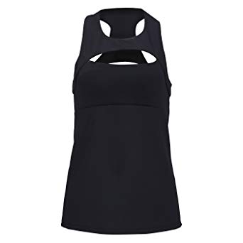 HDE Women's Racerback Tank Top Built-in Shelf Bra Yoga Workout Quick Dry Gym Top