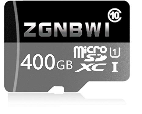 ZGNBWI Micro SD Card 400GB High Speed Class 10 Memory Micro SD SDXC Card with Adapter