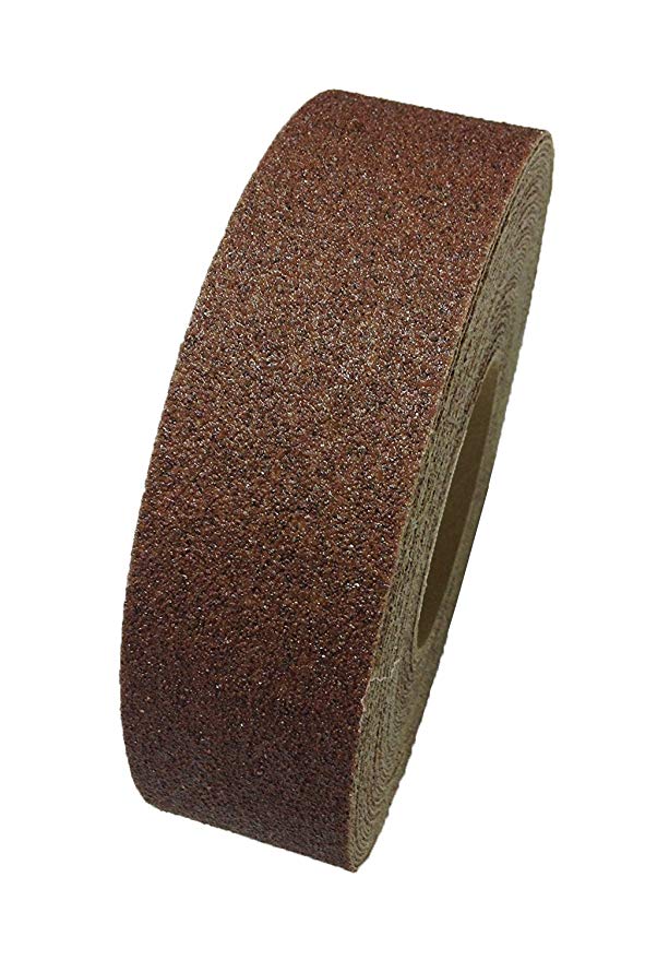 Safe Way Traction 2" X 12' Roll Brown Abrasive Grit Anti Slip Non Skid Adhesive Safety Tape Made in the USA by Sure-Foot Industries 88206-12