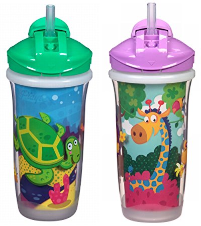 Playtex Sipsters Stage 3 Insulated Straw Sippy Cups for Boys and Girls - 9 Ounce - 2 Count