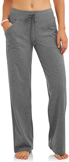 Athletic Works Women's Relaxed Fit Dri-More Core Cotton Blend Yoga Pants Available in Regular and Petite