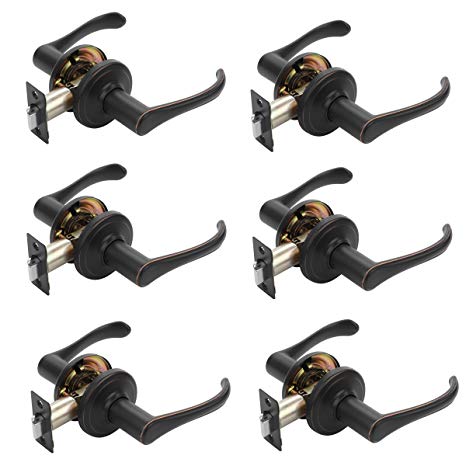 Dynasty Hardware VAI-82-12P Vail Lever Passage Set, Aged Oil Rubbed Bronze, Contractor Pack (6 Pack)