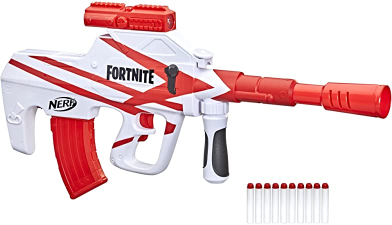 NERF Fortnite B-AR Motorized Dart Blaster -- Fortnite Converge Wrap, Motorized 10-Dart Blasting, 10-Dart Clip, 10 Official Elite Darts