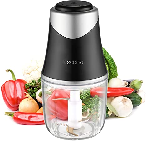 2-Speed 300W Mini Food Processor with 2.5 Cup Glass Bowl