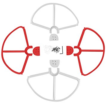 Hobby-Ace Snap Onoff Prop Guards 2x Red 2x White for Phantom 3 Professional Advanced Tool Free Quick Release Quick Disconnect Propeller Protector