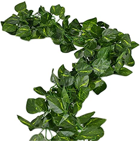 Deceny CB 156 feet Fake Foliage Garland Leaves Decoration Artificial Greenery Ivy Vine Plants for Home Decor Indoor Outdoors(Scindapsus Leaves)