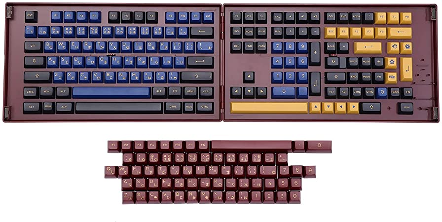 EPOMAKER AKKO Red&Blue Samurai 226 Keys ASA Profile PBT Double Shot Keycaps Set with Hiragana for Mechanical Gaming Keyboard