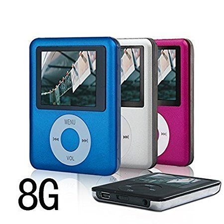 ACE DEAL MINI 8G Memory Blue Color Slim Classic Digital LCD MP3 Player / MP4 Player, MP3 Music Player, E-book / Photo viewing / Video Playing / Movie